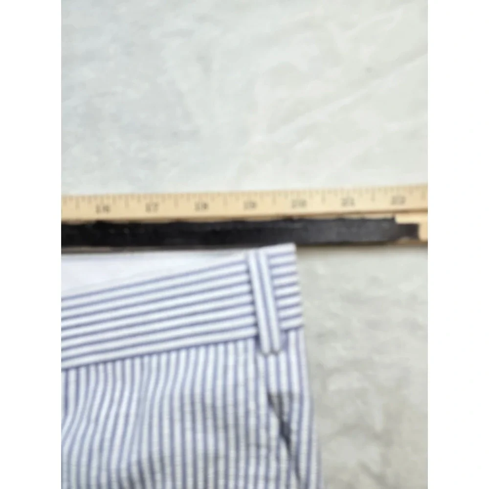 Haspel Seersucker Pants Mens 40x31 Blue White Striped Cotton Atom Trouser